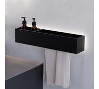 Viverso AGA Design U set accessori bagno per lavabo, incl. illuminazione, AGA-WT60LED-BM, AGA Design U nero opaco [Accessori Bagno > Set di accessori da bagno]