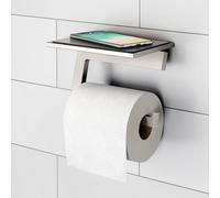 Viverso x add porta rotolo con ripiano, aperto mobile, VA2100BN+VA2400BN, x add nichel spazzolato [Accessori Bagno > Porta Rotolo]
