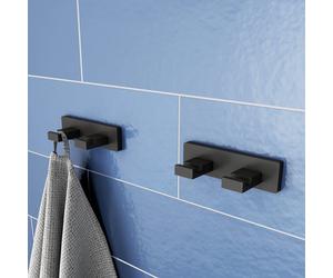 Viverso x evolution doppio gancio portasciugamani, VS4001MB, x evolution nero opaco [Accessori Bagno > Portasciugamani]