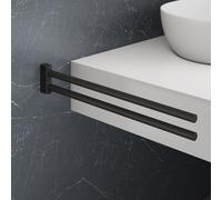 Viverso x one barra portasciugamani P: 450 mm, 2 bracci, orientabile, VL4401MB, x one nero opaco [Accessori Bagno > Portasciugamani]