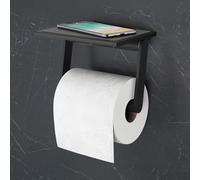 Viverso x one porta rotolo con ripiano, chiuso mobile, VL2100MB+VU2400MB, x one nero opaco [Accessori Bagno > Porta Rotolo]