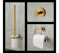 Viverso x sense set accessori bagno 3 in 1, VR3000BG+VR2100BG+VR4000BG, x sense oro spazzolato [Accessori Bagno > Set di accessori da bagno]