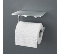 Viverso x steel porta rotolo con ripiano, mobile, VX2202BS, x steel acciaio inox spazzolato [Accessori Bagno > Porta Rotolo]