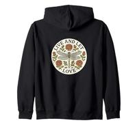 Vivi e Lascia Amare la Libellula Felpa con Cappuccio