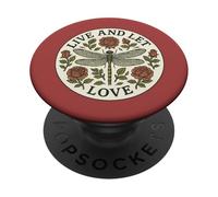 Vivi e lascia amare la libellula PopSockets PopGrip Adesivo