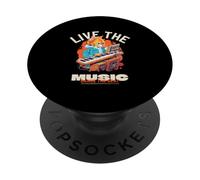Vivi la musica Dance The Beat (divertente grafica a forma di gatto) PopSockets PopGrip Adesivo