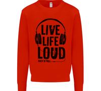 Vivi La Vita Ad Alta Voce Rock N Roll Chitarra Musica Felpa Per Bambini