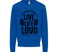 Vivi La Vita Ad Alta Voce Rock N Roll Chitarra Musica Felpa Per Bambini