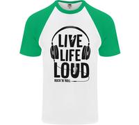 Vivi La Vita Ad Alta Voce Rock N Roll Chitarra Musica T-Shirt Uomo S/S