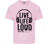 Vivi La Vita Forte Rock N Roll Chitarra Musica Maglietta Bambini