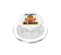 Vivi semplicemente sii felice buddista statua simbolo sacerdote buddismo PopSockets PopGrip per MagSafe