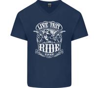 Vivi Veloce, Guida Libero, Maglietta In Cotone A V Per Uomo Biker