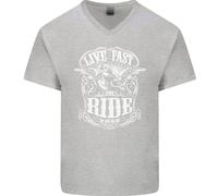 Vivi Veloce, Guida Libero, Maglietta In Cotone A V Per Uomo Biker