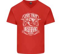 Vivi Veloce, Guida Libero, Maglietta In Cotone A V Per Uomo Biker