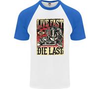 Vivi Veloce Maglietta Baseball S/S Per Uomo Motociclista Chopper