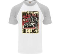 Vivi Veloce Maglietta Baseball S/S Per Uomo Motociclista Chopper