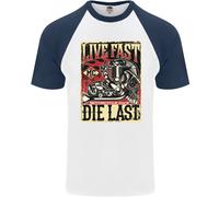 Vivi Veloce Maglietta Baseball S/S Per Uomo Motociclista Chopper