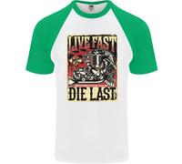 Vivi Veloce Maglietta Baseball S/S Per Uomo Motociclista Chopper