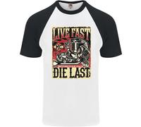 Vivi Veloce Maglietta Baseball S/S Per Uomo Motociclista Chopper