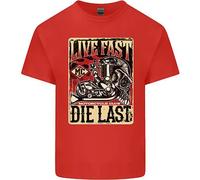 Vivi Veloce Maglietta Per Bambini Motocicletta Biker Chopper Ragazzi Ragazze