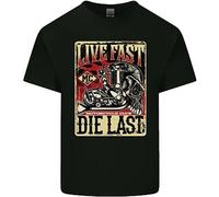 Vivi Veloce Maglietta Per Bambini Motocicletta Biker Chopper Ragazzi Ragazze