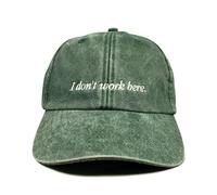 Vivian Flytrap Unisex I Don't Work Here Cappellino da Baseball Ricamato Lavato - Bottle Green