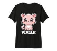 Vivian - Simpatico Gattino per Ragazze, Nome Vivian Maglietta Premium
