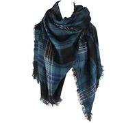 VIVIAN & VINCENT Per donna Autunno Inverno Sciarpa Classica Nappa Plaid Tartan Sciarpa Calda Morbido Grosso Coperta Avvolgere Scialle Sciarpe, Green Blue