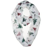 VIVIAN & VINCENT Sciarpa morbida e leggera con diverse stampe, sciarpa a cerchio infinito traslucido, Plaid Christmas Tree Red and Green