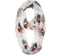 VIVIAN & VINCENT Sciarpa morbida e leggera con diverse stampe, sciarpa a cerchio infinito traslucido, Plaid Bell and Music Sheet