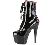 VIVIANSHOP Donne Cavaliere Stivali Cavaliere Stivali Donna 17cm/20cm Tacchi Alti Sexy Stage Performance Pole Dance Club Matrimonio Tacchi Alti Nero 17cm-40 EU
