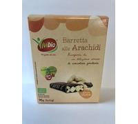 Vivibio Barretta di cioccolato fondente biologico e arachidi - Snack deliziosi e senza glutine - 3x32g