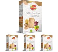 Vivibio, Fette biscottate integrali bio, senza zuccheri, 200g (Confezione da 4)