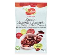 Vivibio, Snack mandorle e anacardi con salsa soia tamari bio, senza glutine, 45g