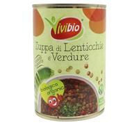 Vivibio Zuppa di lenticchie e verdure biologica - perfetta per pasti facili e soddisfacenti - Ricetta gustosa e naturale - 400 g