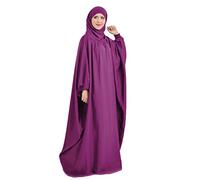 VIVICOLOR Abito da Preghiera Islamico Musulmano da Donna Abito Hijab Abito da Preghiera Intero a Copertura Totale Abito Turco Dubai