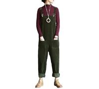 VIVICOLOR Salopette in Velluto a Coste da Donna. Tuta in Velluto a Coste. Bavaglino e Bretelle Classici in Velluto a Coste da Donna