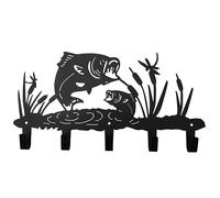 VIVICOMFY Appendiabiti a forma di pesce in metallo, decorazione artistica da parete, appendiabiti e portachiavi, appendiabiti e zaino, a tema animale, decorazione per la casa, soggiorno, corridoio
