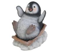 Vivid Arts - Statuetta in resina a forma di pinguino su slitta, collezione natalizia