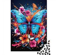 Vivid butterfly paper jigsaw 1000 pieces for adults teens, thick eco paper brain training floral puzzle wall decor 70x50cm/1000pcs