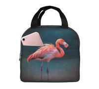 Vivid Flamingo Borsa per il pranzo, isolata, portatile, borsa da picnic, borsa da lavoro, borsa da campeggio