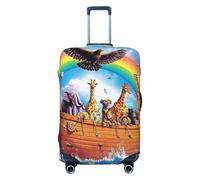 Vivid Noah's Ark - Copertura elastica per valigia, da viaggio, antigraffio, con stampa, Nero , XL