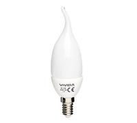 VIVIDA - Lampadina E14 Fiamma LED SMD, 5W, 3000K, 410Lm, Massima Forza, Materiale di Alta Qualità