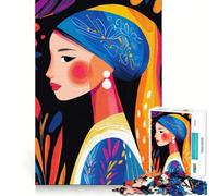 Vivida visione fauvista della ragazza con l'orecchino di perla Puzzle da 1000 pezzi per adolescenti Gioco di concentrazione mentale Taglio di precisione Bordi lisci Gioco come regalo di Natale