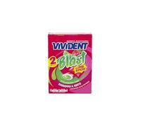 Vivident Blast Fruit, Chewing Gum, Gusto Fragola, Limone, Senza Zucchero, Senza Glutine, Confezione da 12 Astucci di Gomme da Masticare Ripiene, Ideali da Condividere e per una Freschezza a Lungo