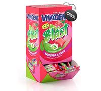 Vivident Blast Fruit Gomme con Ripieno alla Fragola Strawberry e Lime, Chewing Gum, Box 200 Pezzi con Portachiavi CAIYA®