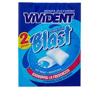 Vivident Fresh Blast Gomma da Masticare Senza Zucchero, Chewing Gum Gusto Menta, 4 Confezioni da 2 Astucci, 8 Pacchi in Totale