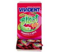 Vivident Fruit Blast, Chewing Gum Ripieno, Senza Zucchero, Gusto Fragola Lime, S