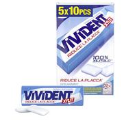 Vivident Xylit, Chewing Gum, Gusto Menta, Senza Zucchero, Senza Glutine, con Xilitolo, Confenzione da 5 Stick ciascuno da 10 Gomme da Masticare