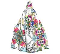 Vivido Giardino Colorato Stampato Mantello Con Cappuccio Mantello Mantello Strega Vampiri Tristo Mietitore Diavolo Per Ragazzo Ragazza Cosplay Costume